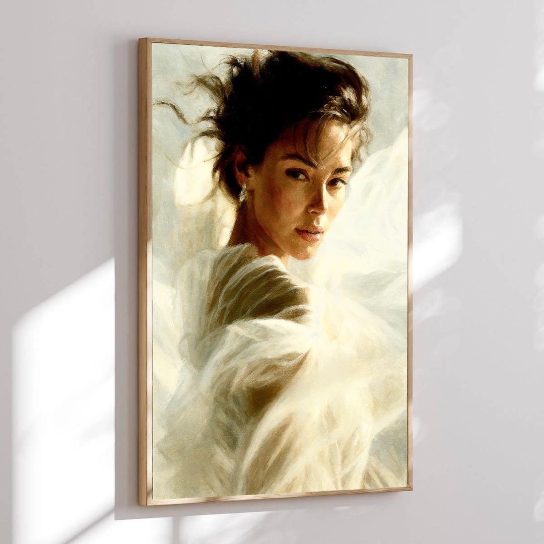 Radiant Woman Wall Art _ Soft Feminine Portrait Print _ Dreamy ...