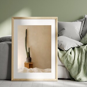 Kaktus Wand Kunst zum ausdrucken - Minimalistische Boho Wohnkultur - Neutrales botanisches Poster - Digitaler Download Kunstdruck