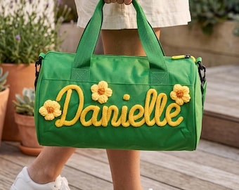 Personalized Girls Dance Bag, Custom Name Duffel Cheer Bag, Gymnastics Tote, Waterproof Teen Travel Bag, Birthday Holiday Gift