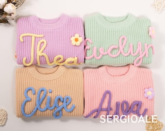 Personalized Baby Name Sweater - Custom Embroidered Jumper | Monogrammed 1st Birthday Gift