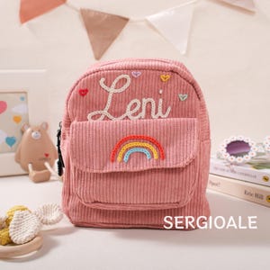 Sac à dos personnalisé avec prénom de bébé – Mini sac brodé à la main pour tout-petits et enfants d'âge préscolaire, cadeau pour garçons et filles