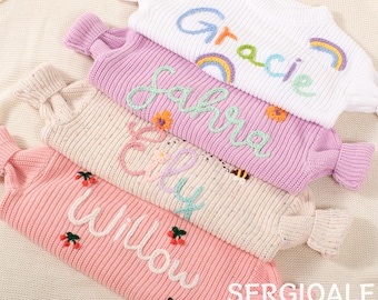 Custom Embroidered Baby Sweatshirt with Name - Soft Knit Toddler Pullover, Personalized First Birthday Gift