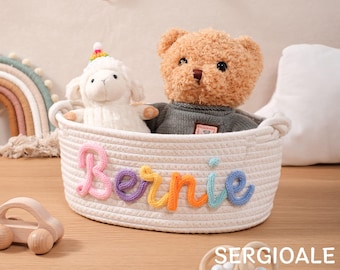 Personalized Baby Name Basket – Handmade Storage for Toys & Keepsakes | Baby Shower Gift