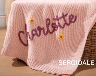 Custom Embroidered Baby Blanket – Personalized Name Blanket for Newborns and Baby Showers