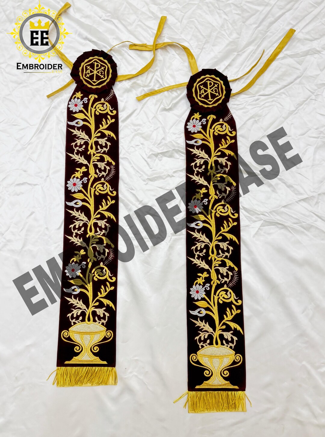 Processional Banner Orthodox Liturgical Banner Set | Embroidered Church Processional ...