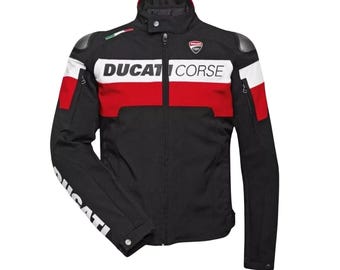 Ducati Corse Motorcycle Jacket: CE Armored Waterproof Riding Gear