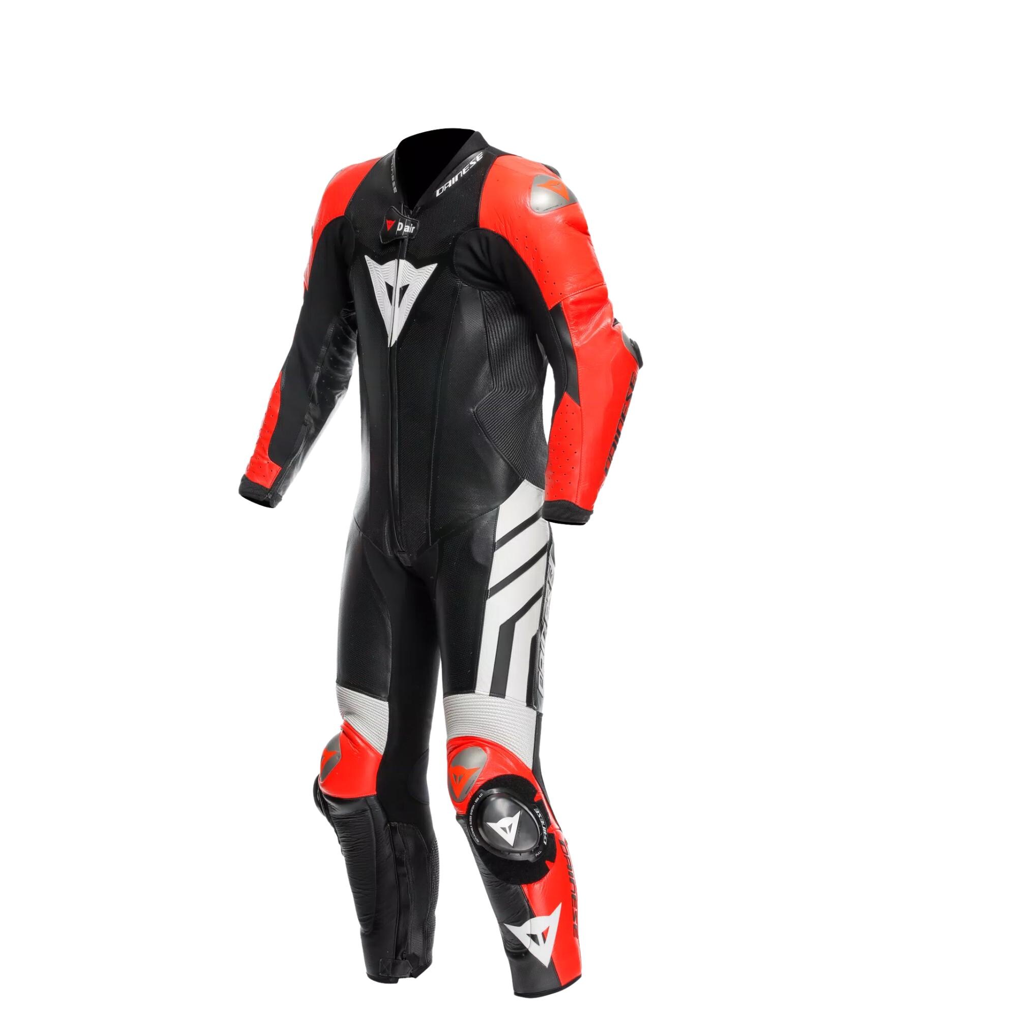 Dainese Motorbike Genuine Leather Racing Suit for Men - Professional Biker's Racing Suit Premium Armored CE Approved Level 2 Protectors