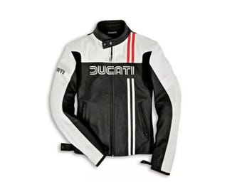 Ducati Corse Leather Motorcycle Jacket: CE Approved Protection, Cowhide Biker Jacket