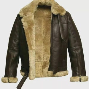 Men’s B3 RAF Aviator | Sheepskin Shearling Leather Coat | Bomber Jacket | Halloween Gift For Him