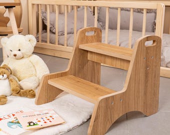 Wooden Kids Step Stool, Montessori Toddler Stool, Kids Furniture, Learning stool, MDF