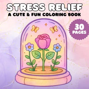 Stress Relief Coloring Book Bold and Easy Cozy Coloring Pages PDF Cute Simple Coloring Book Comfy Days Bold Coloring Kawaii Coloring Book