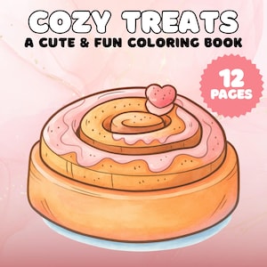 Dulces dulces: páginas para colorear atrevidas y fáciles, libro para aliviar el estrés en PDF, libro para colorear lindo y sencillo, páginas para colorear acogedoras PNG, páginas para colorear cómodas.