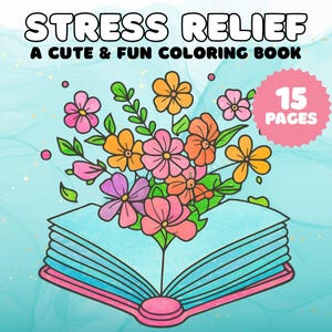 Bold and Easy Stress Relief Coloring Book Cute Simple Coloring Book PDF Comfy Coloring Pages Kawaii Coloring Book Adult Cozy Days Coloring