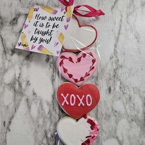 Valentines Heart Mini Heart Cookies-Royal Icing Cookies image 2