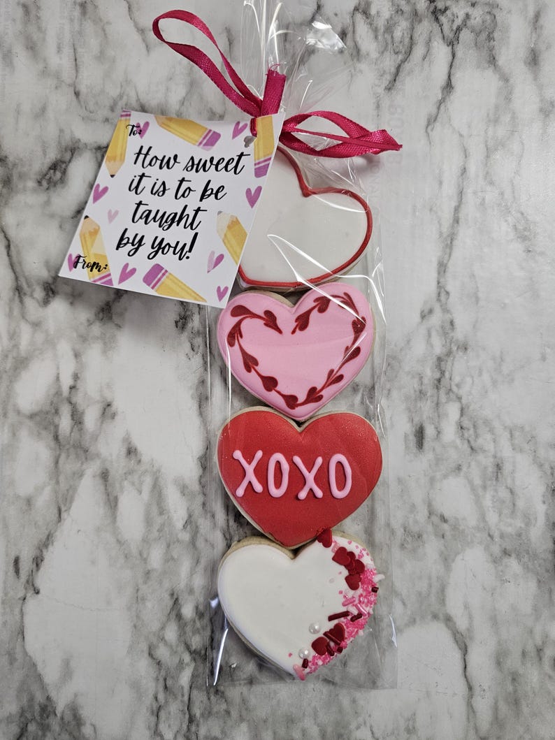 Valentines Heart Mini Heart Cookies-Royal Icing Cookies image 2