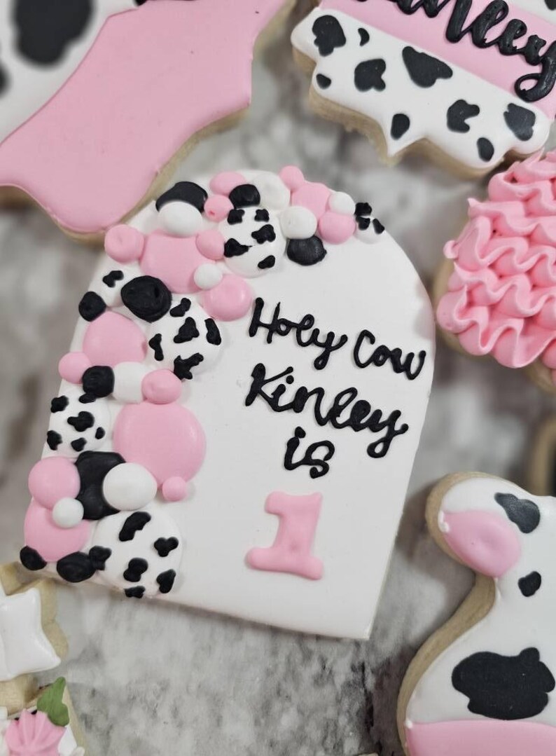 Holy Cow 1st Birthday Cookies - Etsy