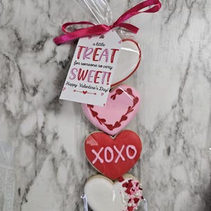Valentines Heart Mini Heart Cookies-Royal Icing Cookies image 3