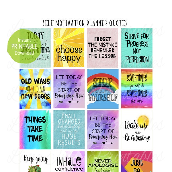 SELF MOTIVATION Planner Quotes | Digital-Instant Download | Printable Planner Quotes