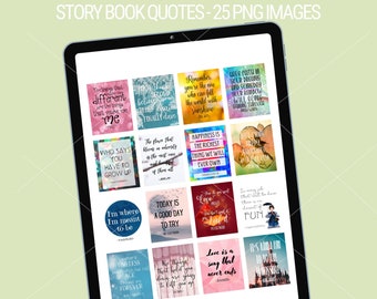 Story Book Quotes for Digital Planners | Printable Quotes | iPad Planner | Motivational Quotes | Individual PNG Quotes - 1.5x1.9inches