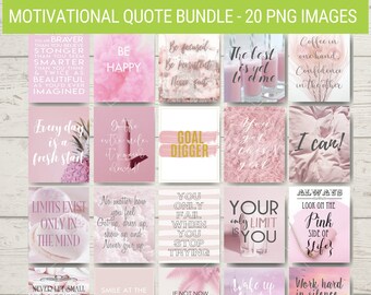 Motivational-Inspirational Quotes Pink Bundle / 20 Imprimibles / Arte de pared / Cita imprimible / Descarga digital instantánea-8x10inch