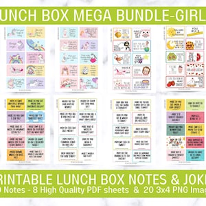 Maravillas encantadas para la hora del almuerzo: 100 notas y chistes mágicos imprimibles para la lonchera de niñas, ¡un megapaquete!