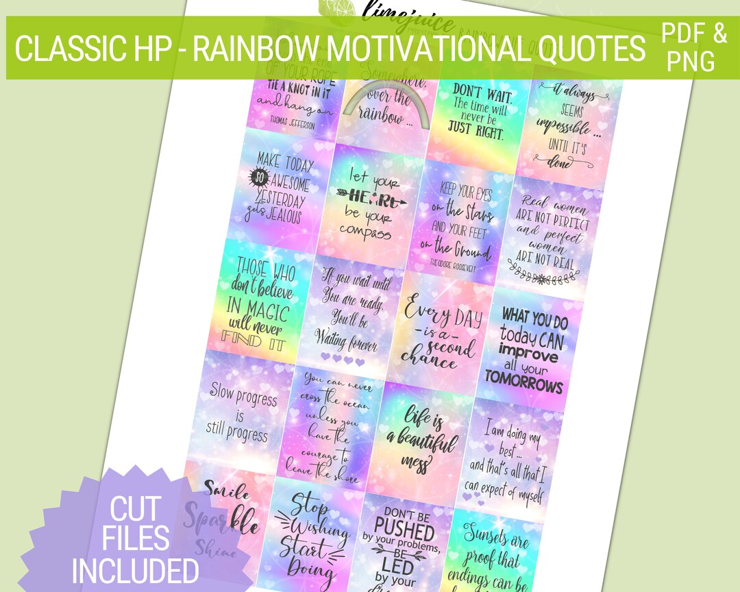 Rainbow of Inspiration: Printable Quote Stickers for Classic Happy ...