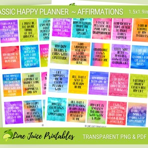 Printable POSITIVE AFFIRMATIONS for Happy Planner, Digital ...