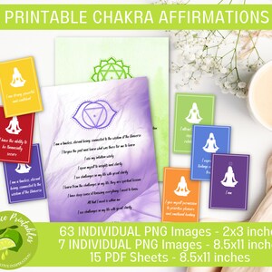 Chakra-ize uw ruimte: 63 afdrukbare affirmatiekaarten en 7 wandkaarten voor een positieve energiestroom