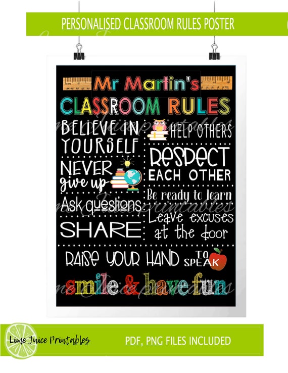 Classroom Behavior Poster Colorful Pencil Poster - 11.2x16.5 Inch ...
