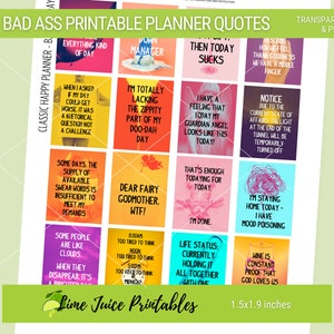 Bad Ass Day afdrukbare citaten| Planner citaten| Afdrukbaar| Levenscitaten| Motiverende citaten| Klassieke gelukkige planner| Transparante PNG