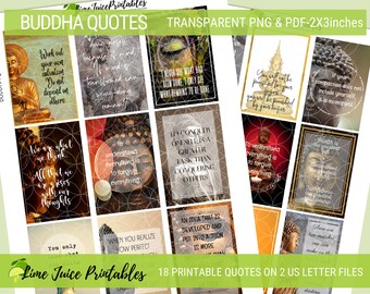 Buddha Quotes Printable: Mindfulness Planner Stickers (PNG, PDF)