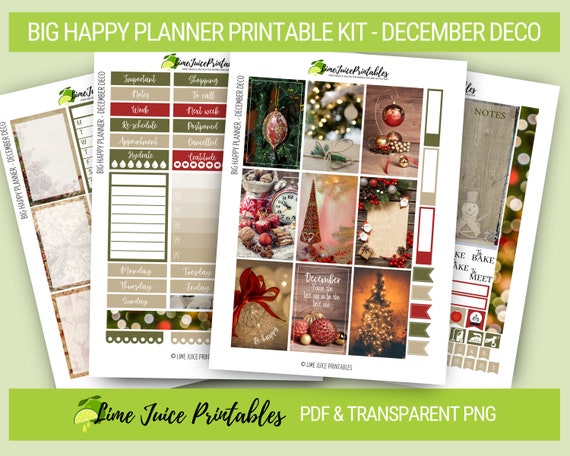 December Deco Week Sticker Kit Printable Stickers Christmas | Etsy