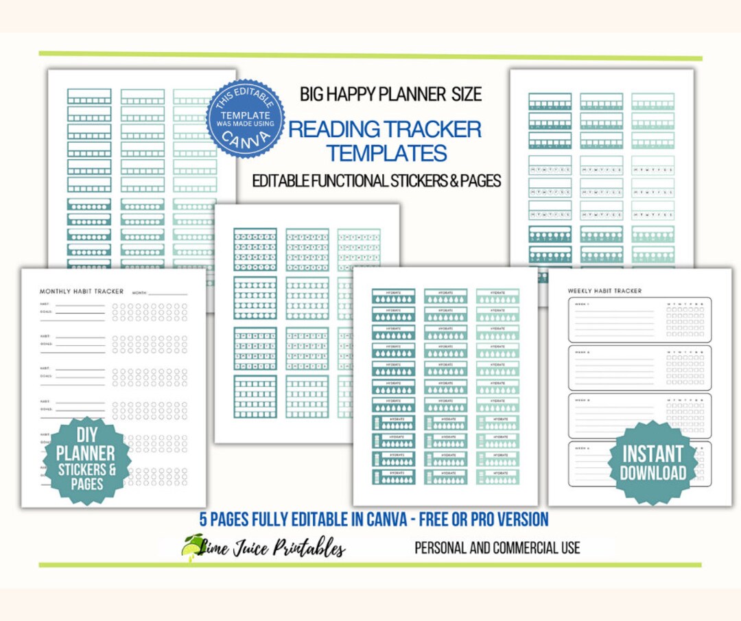 Editable Canva Planner Sticker Templates Design Your Day Classic Happy