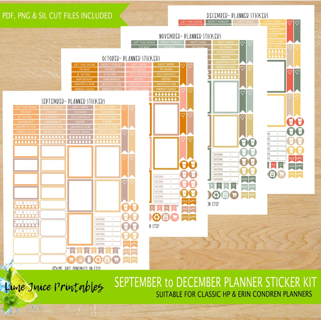 Planner Essentials: A Set of Basic Stickers for Your Planner, Printable ...