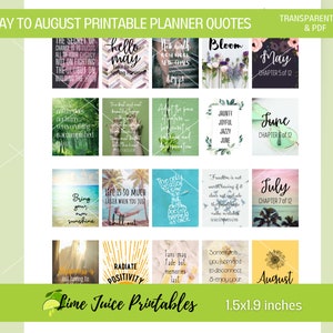 May, June, July & August Printable Planner Quotes, Quote Stickers, Inspirational Quotes, Life Quotes, Seasons Stickers
