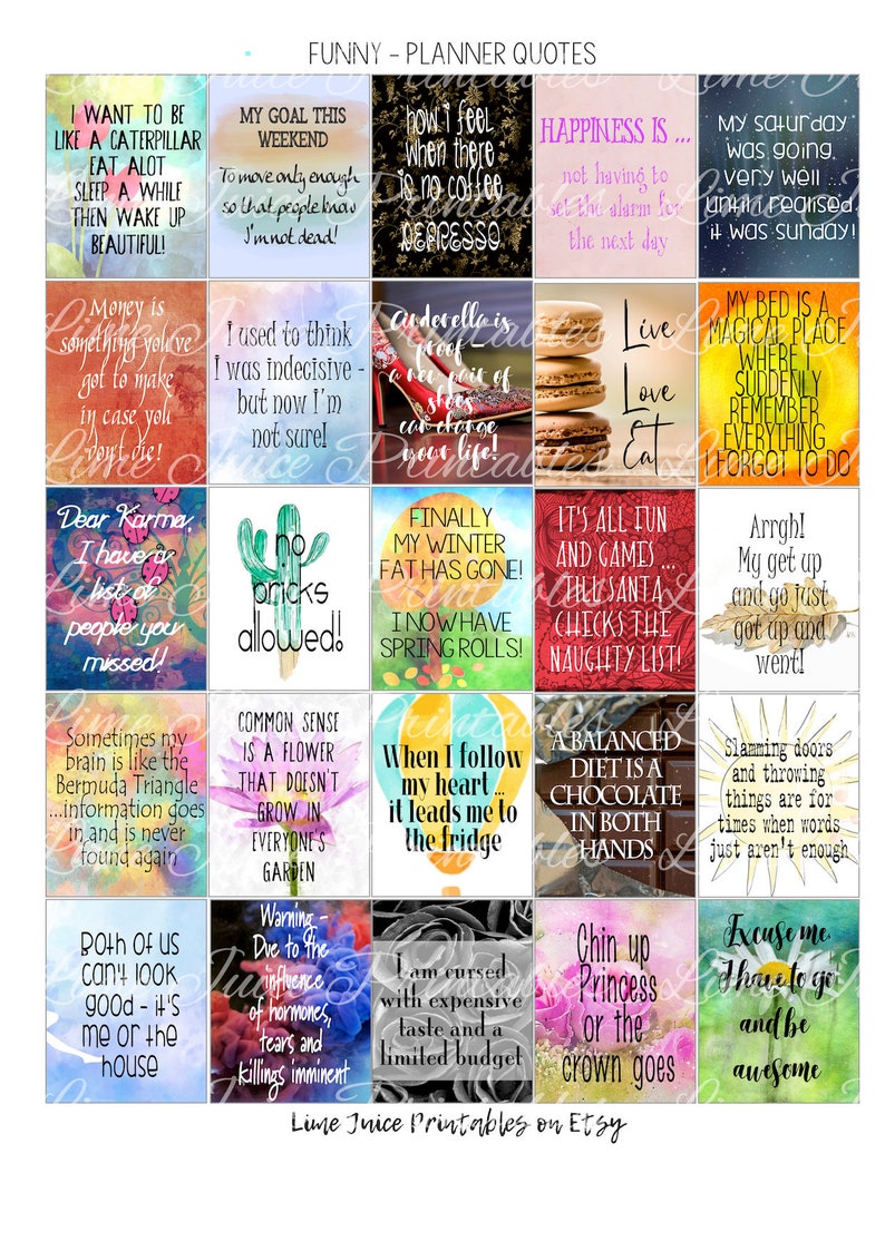 FUNNYHUMOROUS Planner QuotesQuote StickersPrintable Planner Etsy