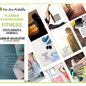Fitness Dashboard Quotes: Printable Planner Inserts (US Letter, A5)