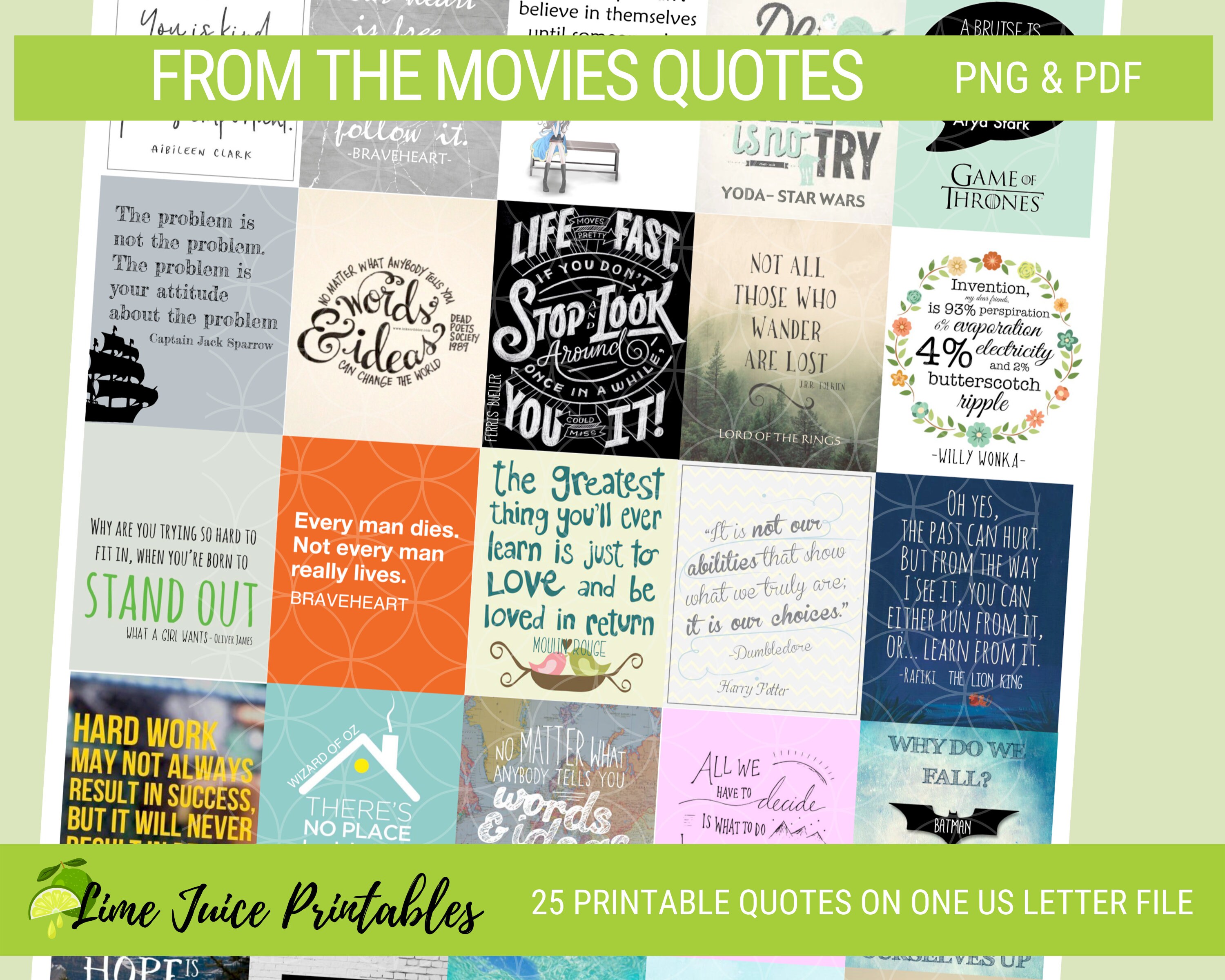 MOVIE Quotesprintable Planner Quotes Quote - Etsy