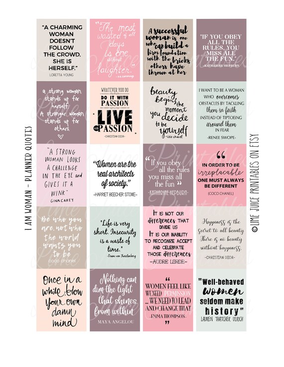 I AM WOMAN Printable Planner QuotesPositive Quote | Etsy
