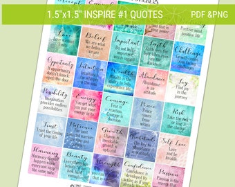 INSPIRE~1 Quotes|Printable Planner Stickers|Affirmation Stickers|Planner Stickers