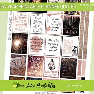 WELCOME New Year Quotes, Rose-Gold Happy New Year, Printable Planner Quotes, Classic Happy Planner, Motivational Quotes, Journal