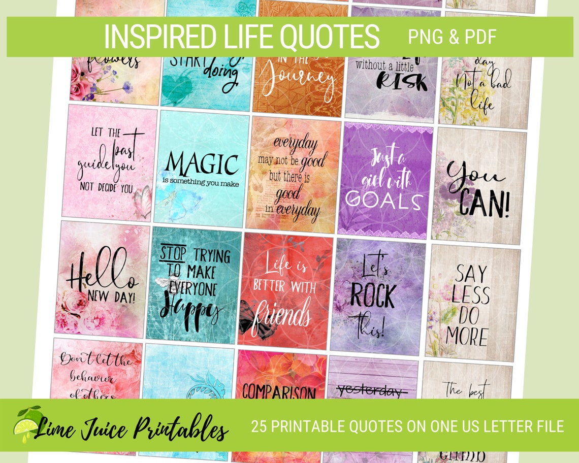 INSPIRED LIFE PLANNER Printable Planner Quotes planner - Etsy