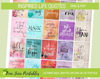 INSPIRED LIFE PLANNER Printable Planner Quotes, |Planner Accessories, Life Quotes, Motivational Quotes