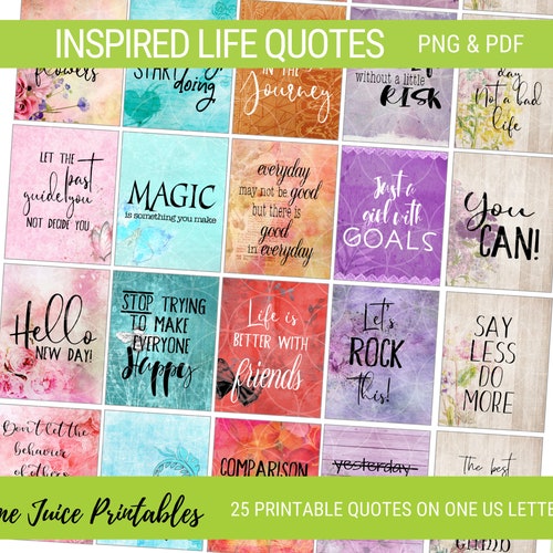 INSPIRED LIFE PLANNER Printable Planner Quotes planner - Etsy