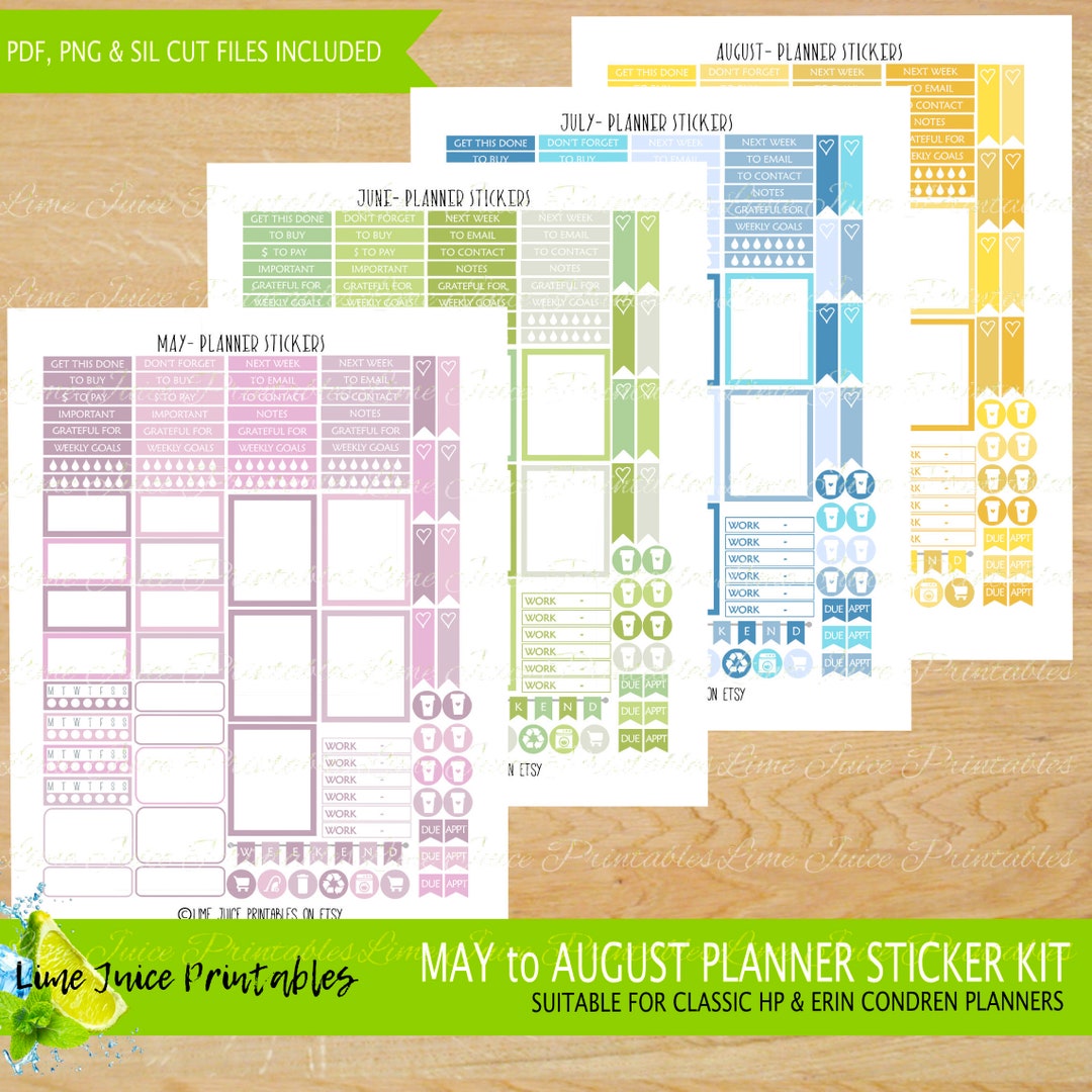 Planner Essentials: A Set of Basic Stickers for Your Planner, Printable ...