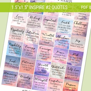 INSPIRE~2 Quotes, Printable Planner Stickers, Affirmation Stickers, Inspiring Quotes