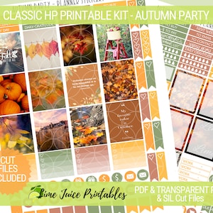 Autumn - Fall Printable Planner Stickers, Autumn Weekly Kit, September, October, Classic Happy Planner Weekly Kit