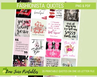 FASHIONISTA QUOTES|Positive Quote Stickers|Printable Planner Stickers|Planner Accessories|Life Quotes|Inspirational|Motivational Quotes