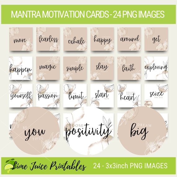 Printable Positive Inspirational Cards Motivational Cards | Etsy