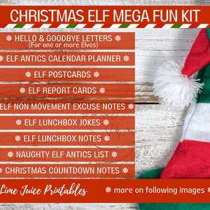 Printable Christmas Elf Mega Kit-Instant Download, Elf Pack, Elf Notes & Jokes, Elf Signs, Jokes, Christmas Advent Countdown, Lunchbox Notes